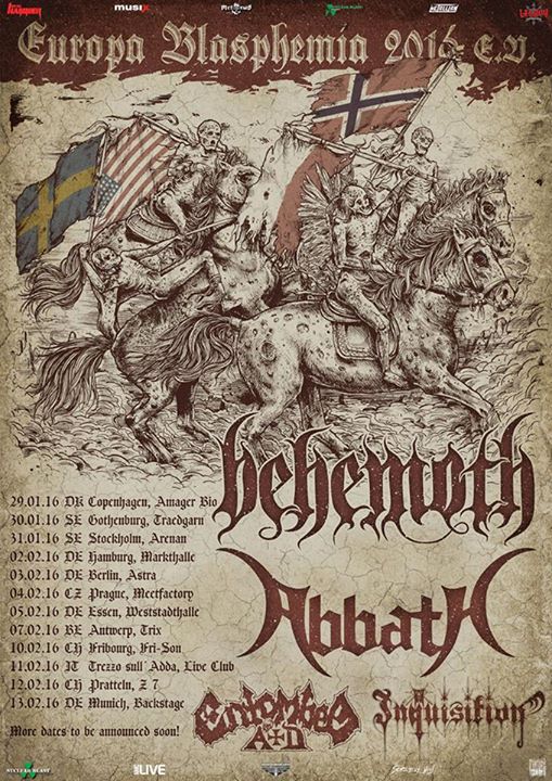 Behemoth - European Winter Tour 2016 - poster