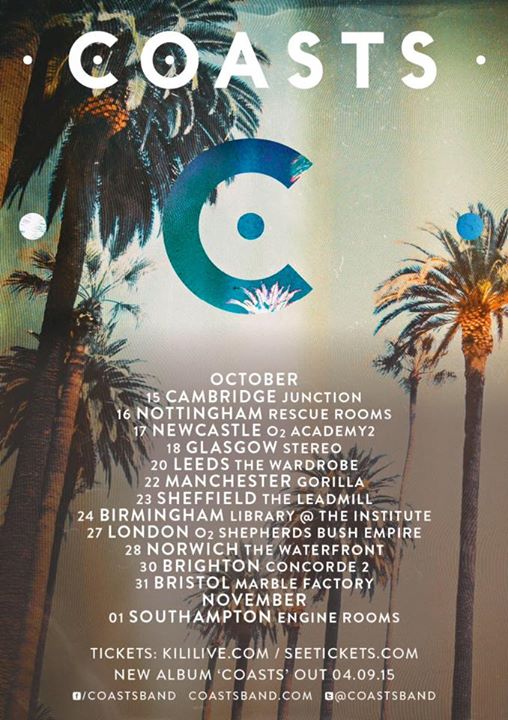 Coasts - UK Tour October 2015 - poster