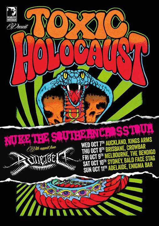 Toxic Holocaust - Nuke The Southern Cross Australian Tour - 2015 Tour Poster