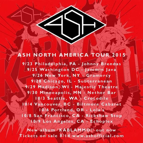 Ash - North American Tour - 2015 Tour Poster