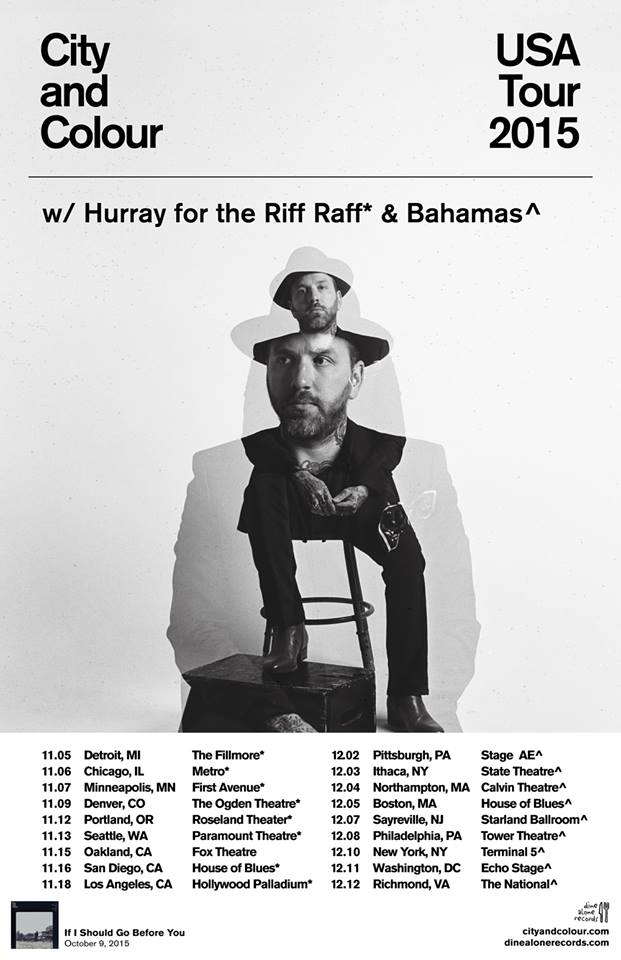 City and Colour - Winter U.S. Tour 2015 - poster