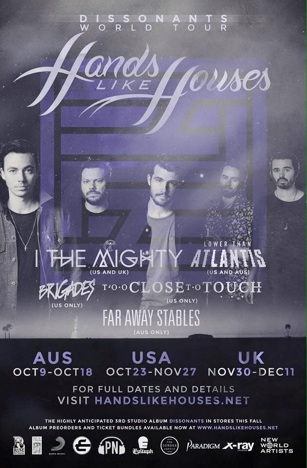 Hands Like Houses - Dissonants World Tour 2015 - poster