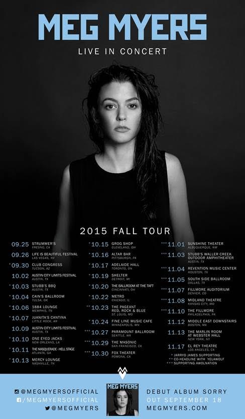 Meg Myers - Fall U.S. Tour 2015 - poster