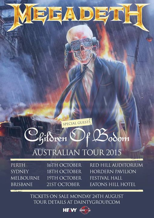 Megadeth - Australian October 2015 tour - poster
