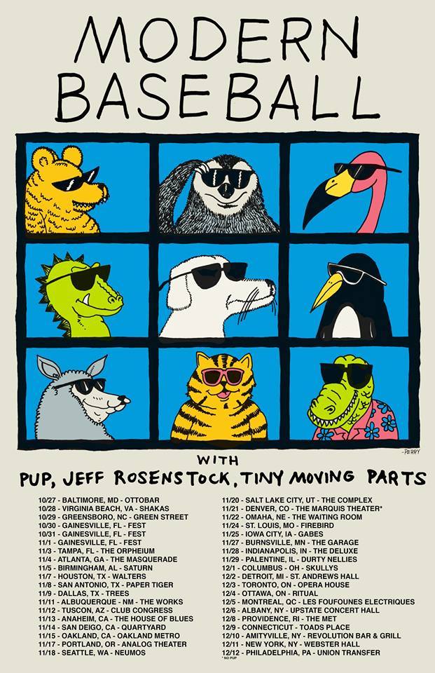 Modern Baseball - North American Winter 2015 Tour - poster