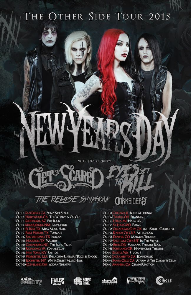 New Years Day - The Other Side Tour 2015 - poster