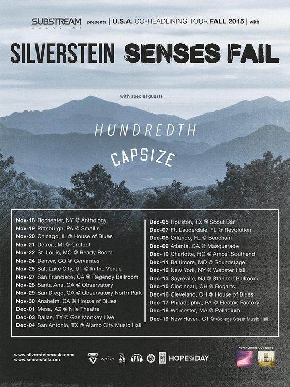 Silverstein - Co-headlining U.S. Tour With Senses Fail - poster