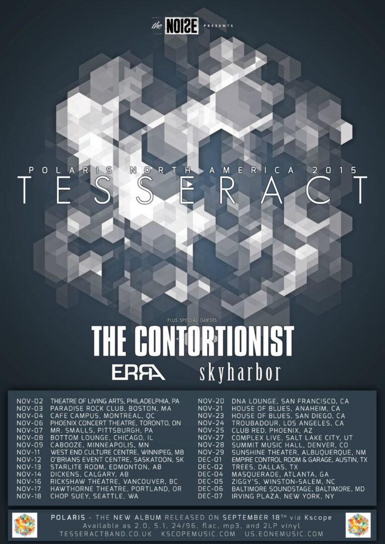 TesseracT - North American Fall Tour 2015 - poster
