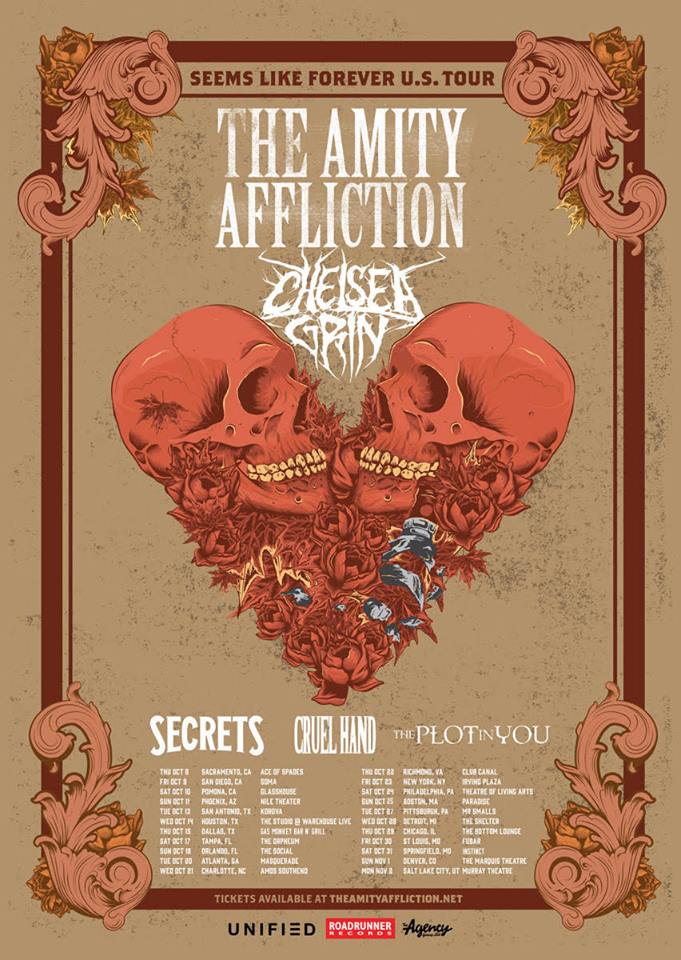 The Amity Affliction - Seems Like Forever U.S. Tour 2015 - poster