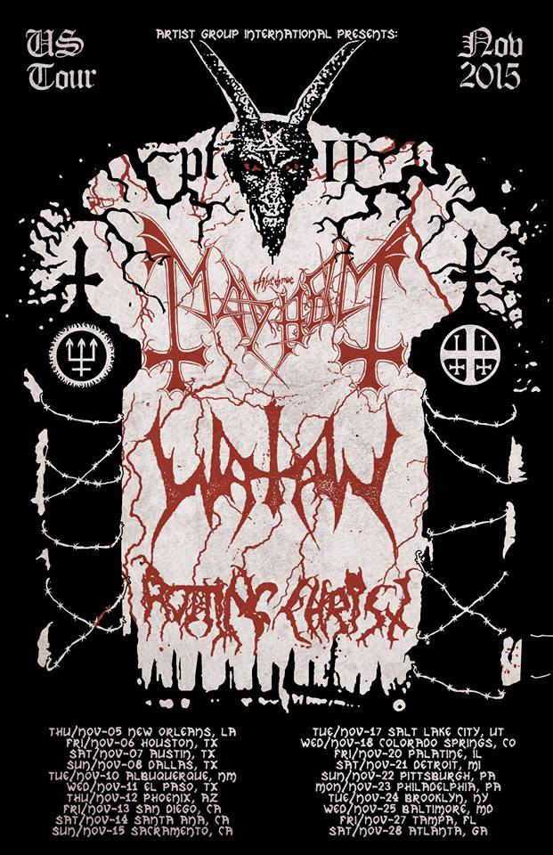 Watain - Co-headlining Tour With Mayhem Fall 2015 - poster