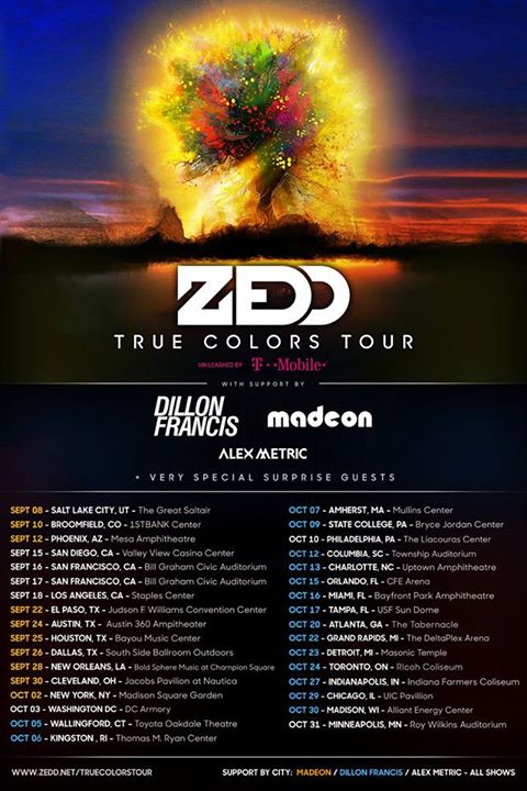 Zedd - The True Colors Tour 2015 - poster