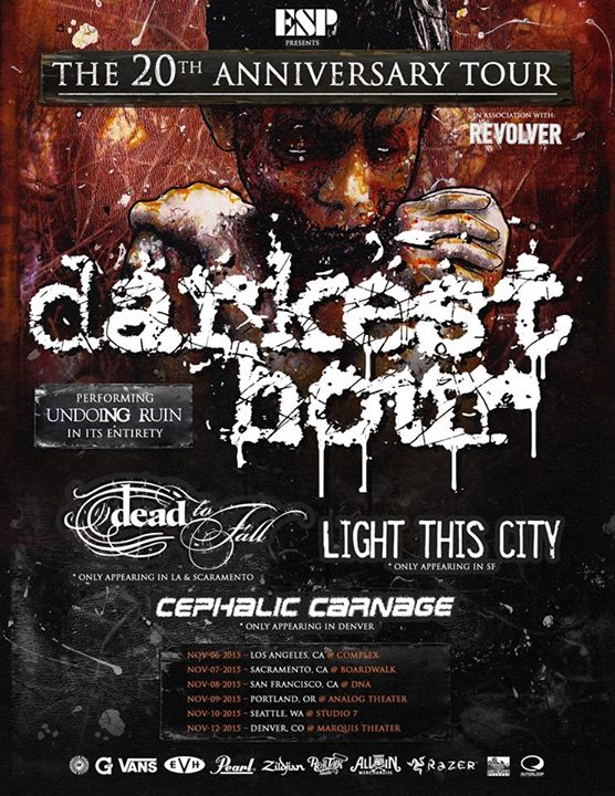 Darkest Hour - West Coast Tour - 2015 Tour Poster