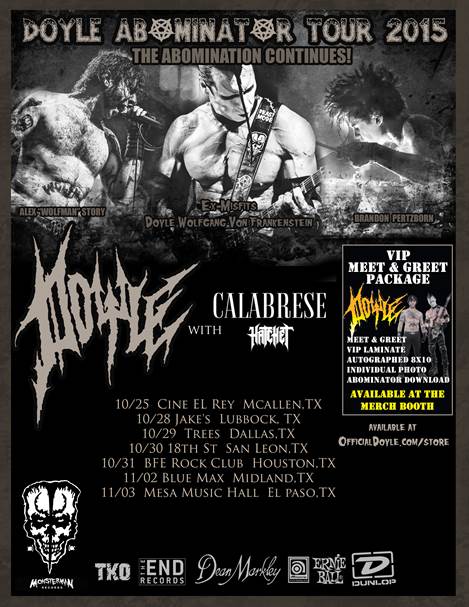 Doyle - Abominator Tour - 2015 Tour Poster