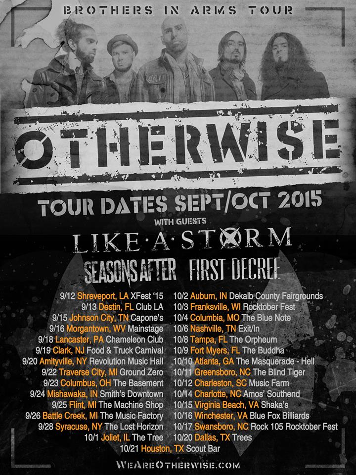 Otherwise - Brothers In Arms Tour - poster