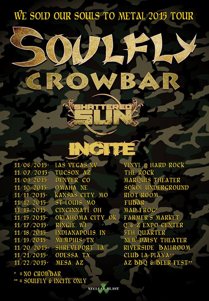 Soulfly - Second Leg of We Sold Our Souls To Metal Tour - poster