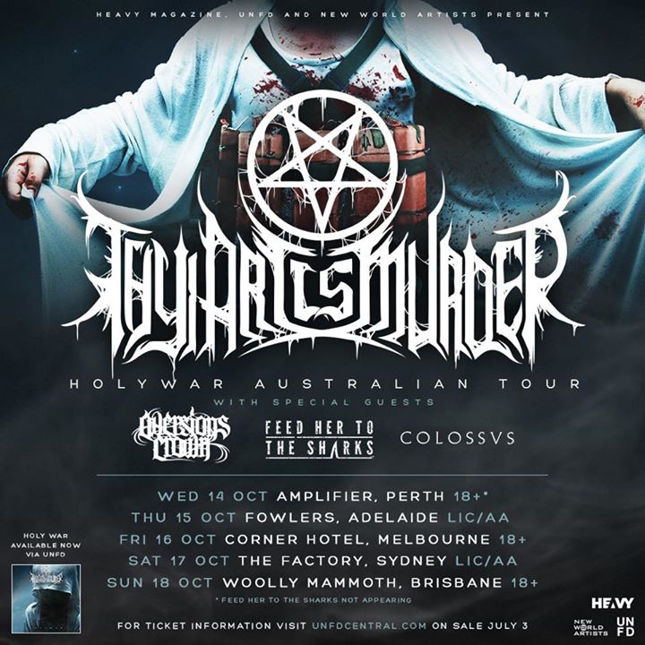 Thy Art Is Murder - Holy War Australian Tour - poster