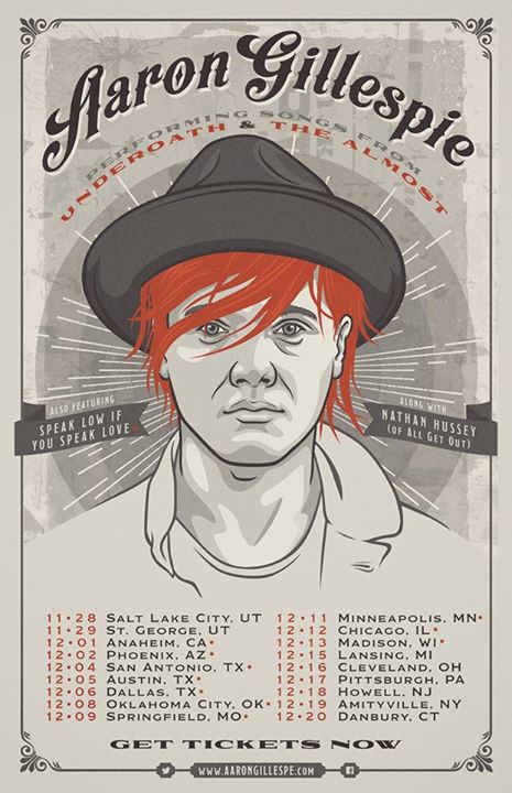 Aaron Gillespie - U.S. Fall Headlining Tour 2015 - poster