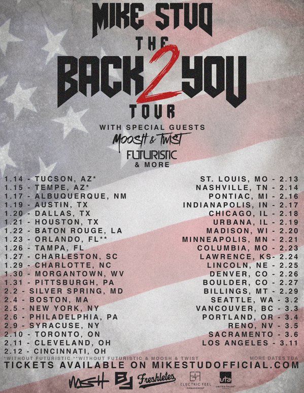 Mike Stud - Back 2 You Tour - 2016 Tour Poster