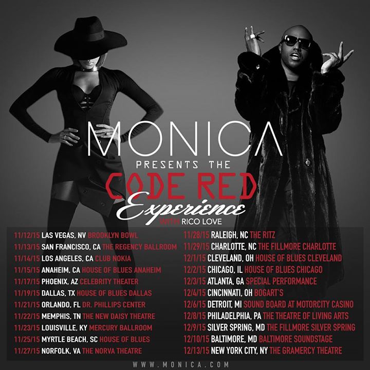 Monica - Code Red Experience Tour - 2015 Tour Poster