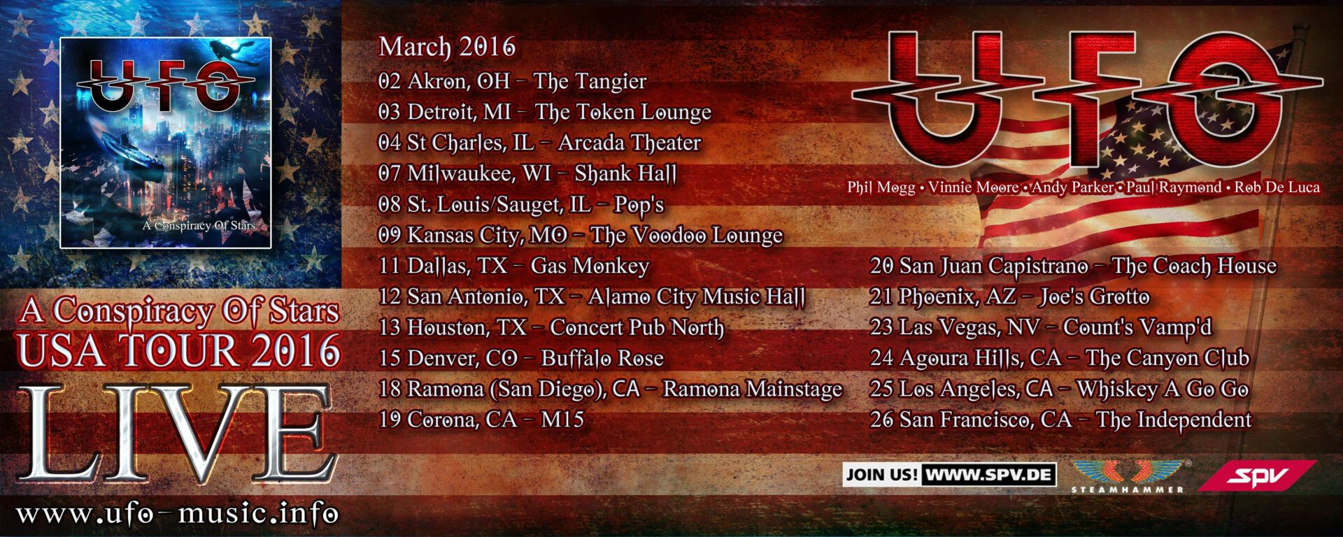 UFO - Conspiracy of Stars - 2016 Tour Poster