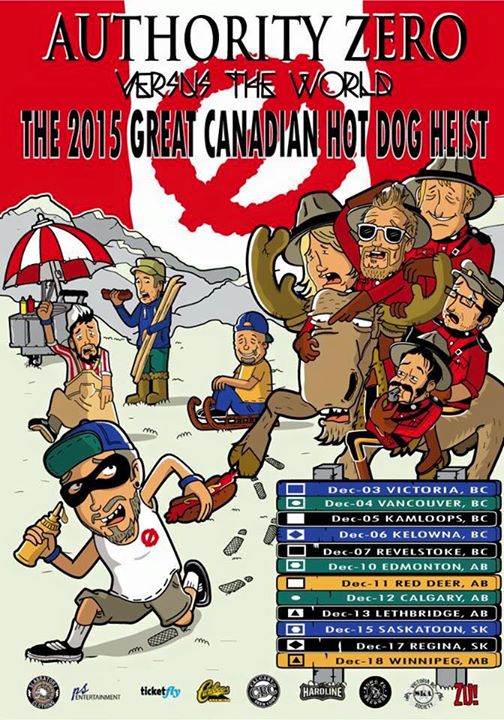 Authority Zero - Great Canadian Hot Dog Heist Tour - Poster