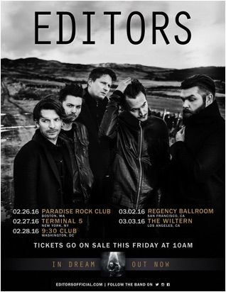 Editors - 2016 U.S. Tour - 2016 Tour Poster