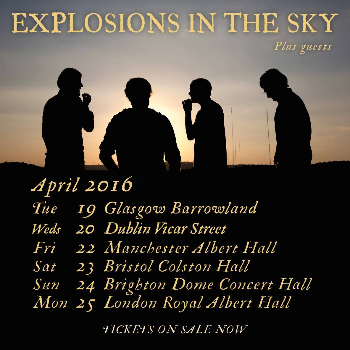 Explosions in the Sky - UK and Ireland April Tour - 2016 Tour Poster