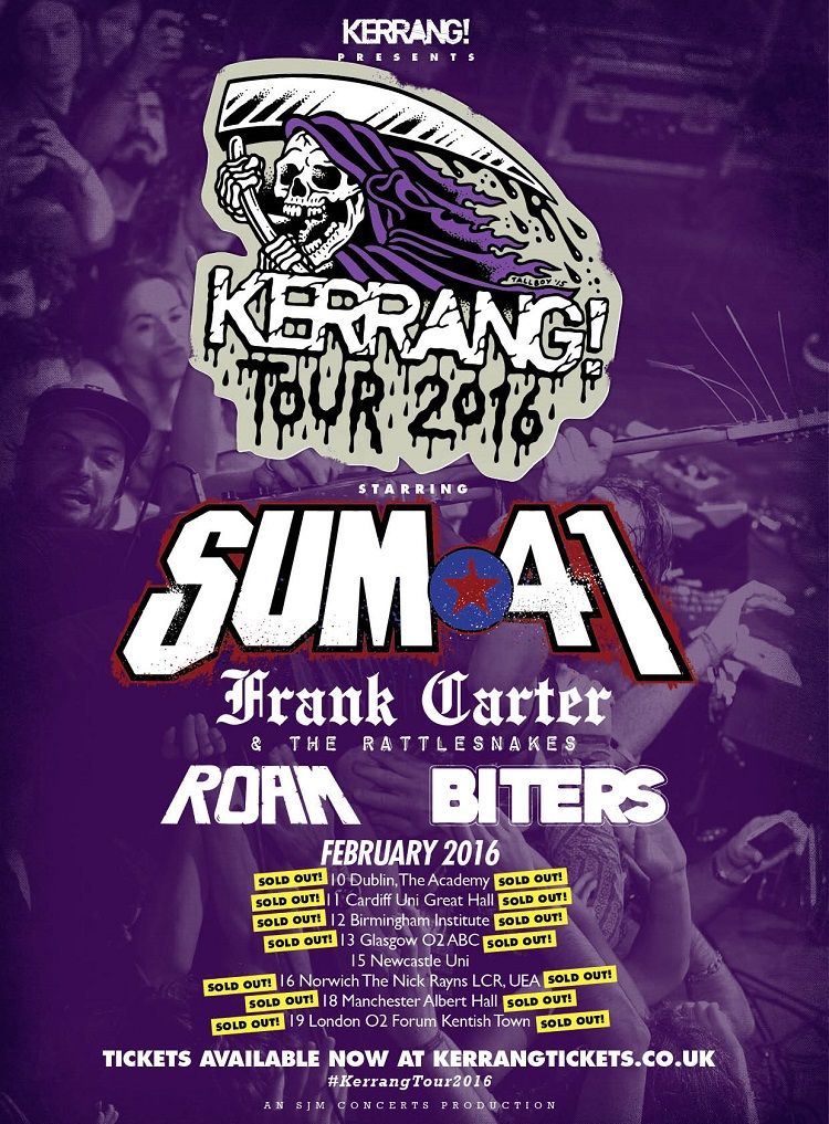 Kerrang UK and Ireland February Tour - 2016 Tour Poster