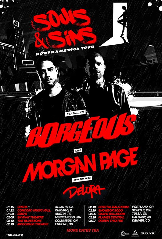 Morgan Page and Borgeous - Souls & Sins North American Tour - 2016 Tour Poster