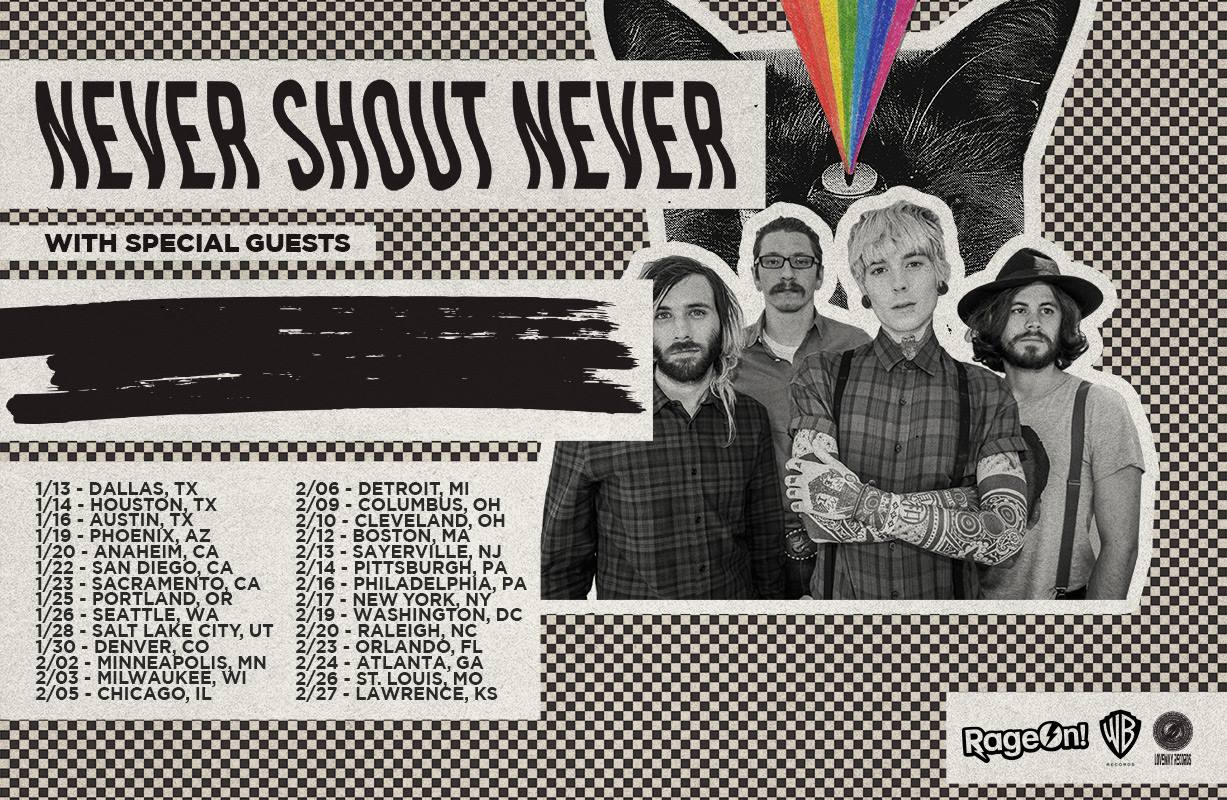 Never Shout Never - U.S. Winter Tour - 2016 Tour Poster