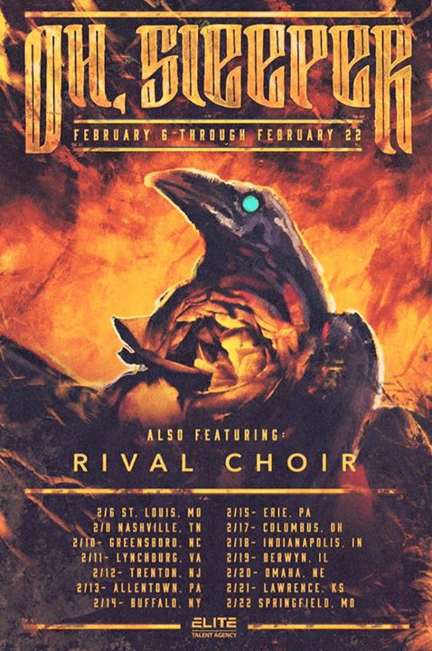 Oh, Sleeper - February 2016 Tour - 2016 Tour Poster