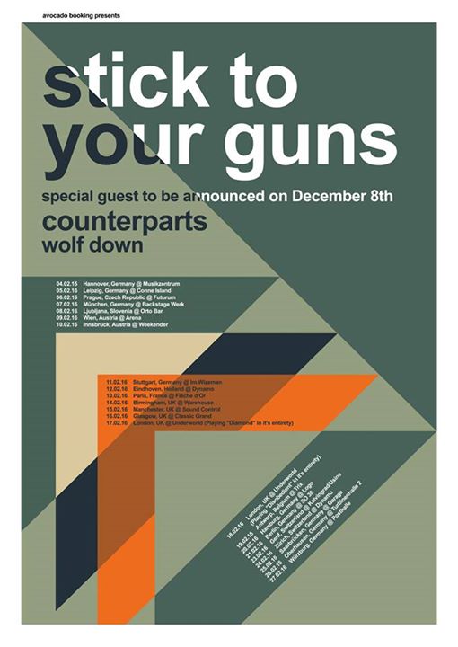Stick To Your Guns - European Tour 2016 - 2016 Tour Poster