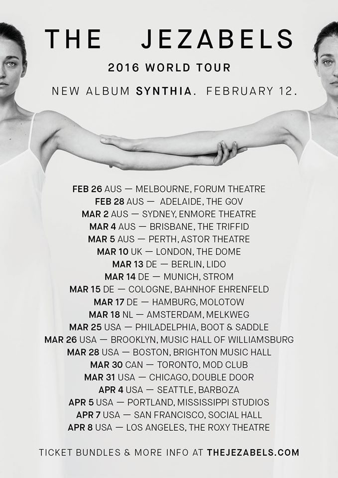 The Jezabels - 2016 World Tour - poster