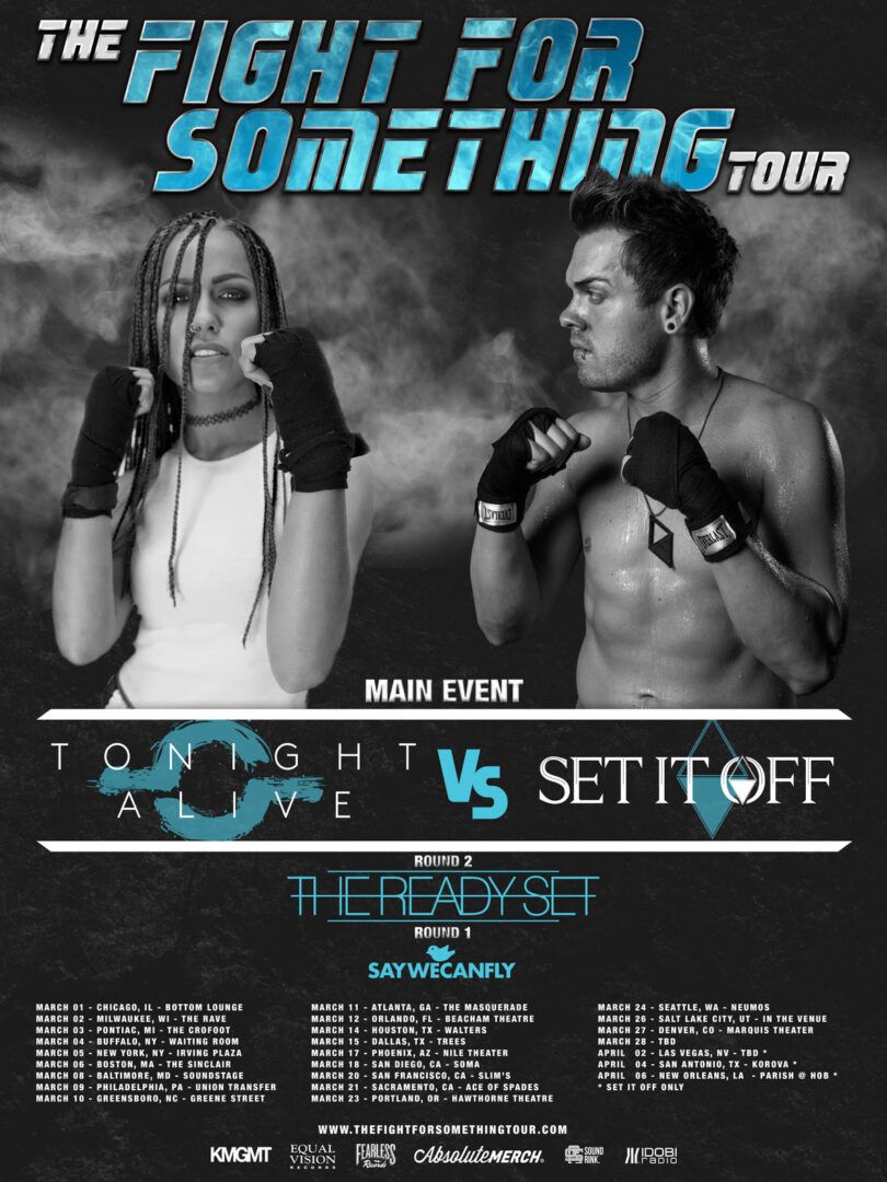 Tonight Alive - Fight for Something 2016 U.S. Tour - 2016 Tour Poster