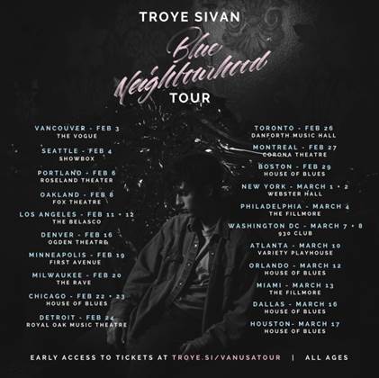 Troye Sivan Blue Neighbourhood tour