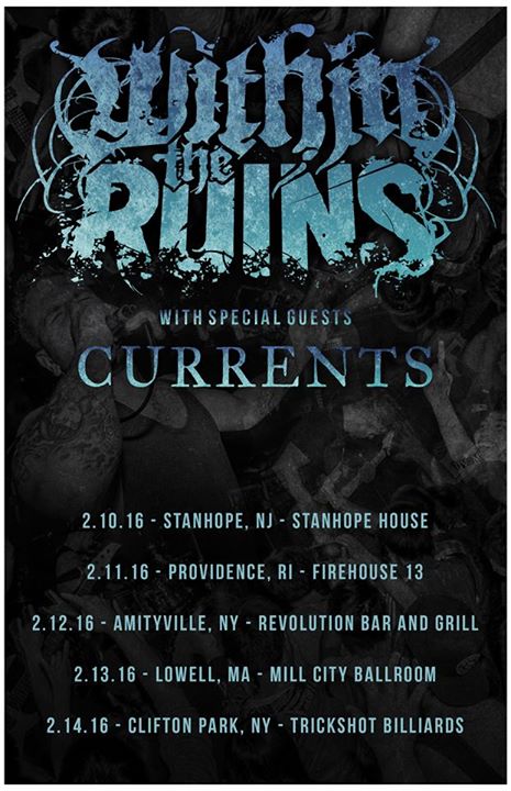 Within The Ruins - 2016 New England Tour - Poster