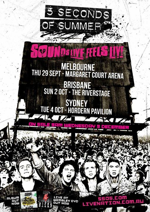 5 Seconds of Summer - Sounds Live Feels Live Australian Tour - 2016 Tour Poster