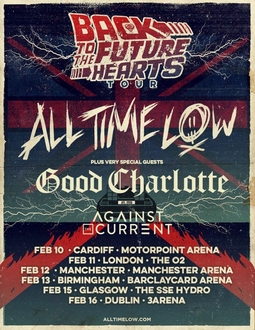 All Time Low - Back to the Future Hearts UK:Ireland Tour - poster