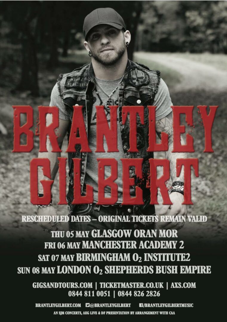 Brantley Gilbert - UK Blackout Tour - poster