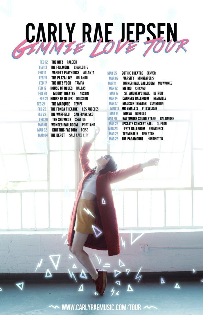 Carly Rae Jepsen - Gimmie Love U.S. Tour - 2016 Tour Poster
