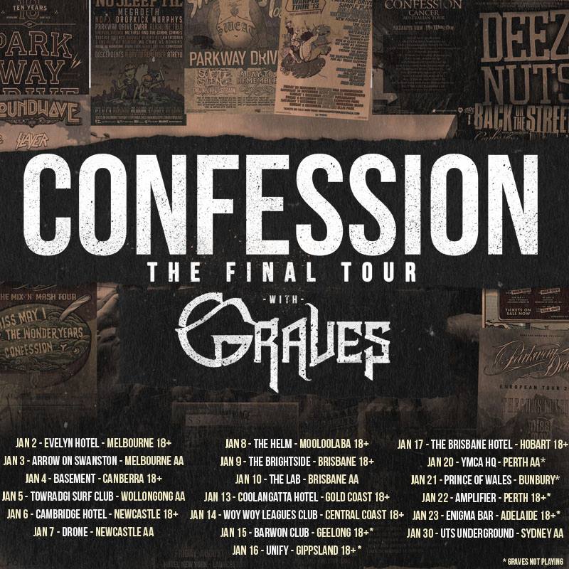 Confession - The Final 2016 Australian Farewell Tour - 2016 Tour Poster