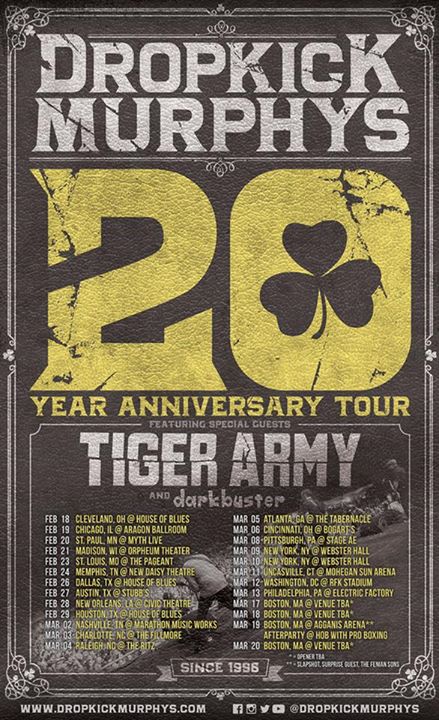 Dropkick Murphys - 20th Anniversary Tour- poster