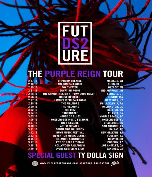 Future - Purple Reign U.S. Tour - 2016 Tour Poster