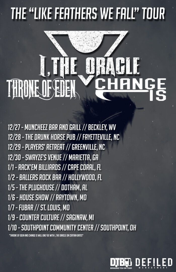 I The Oracle - Like Feathers We Fall Tour - poster