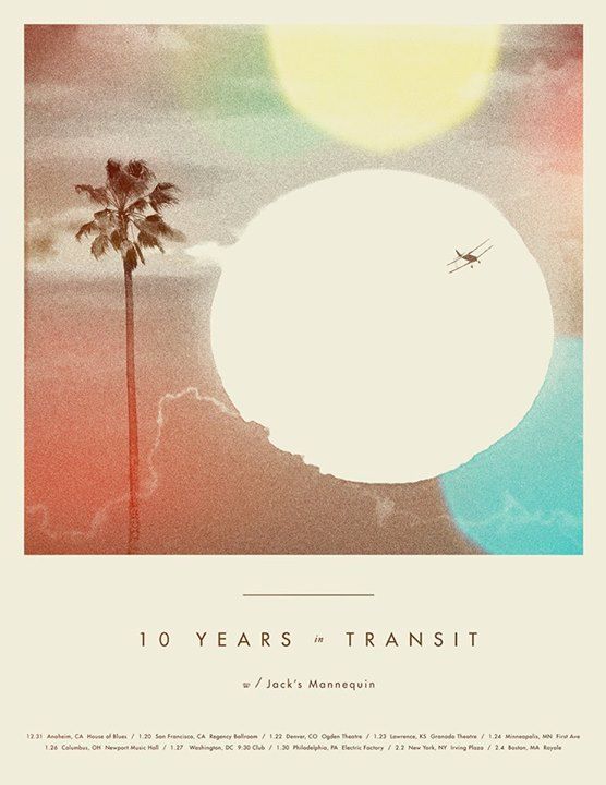 Jack's Mannequin - 10 Years in Transit Anniversary Tour - 2016 Tour Poster