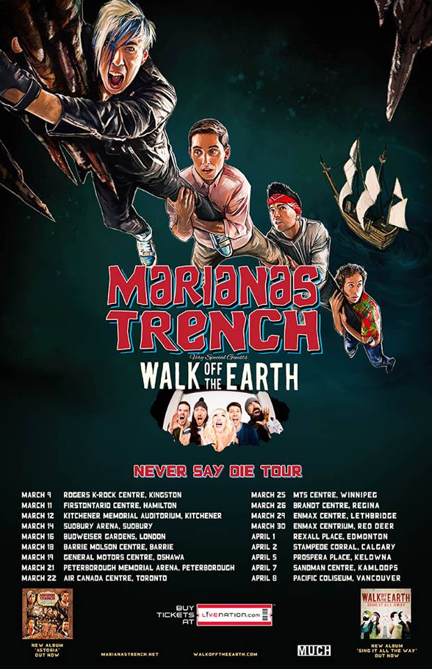 Marianas Trench - Never Say Die Tour - poster