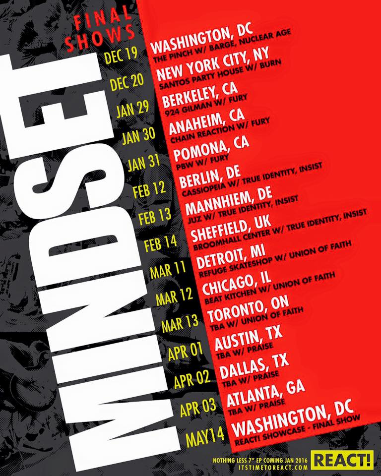 Mindset - Final Shows U.S. Tour - 2016 Tour Poster