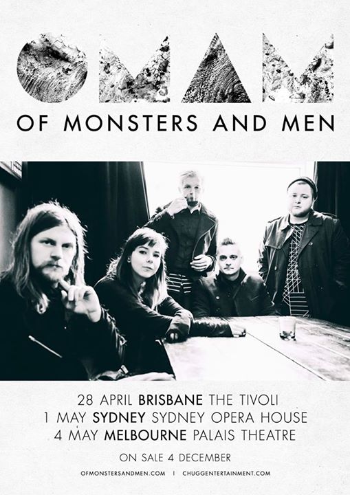 Of Monsters & Men-2016 Australian tour-poster