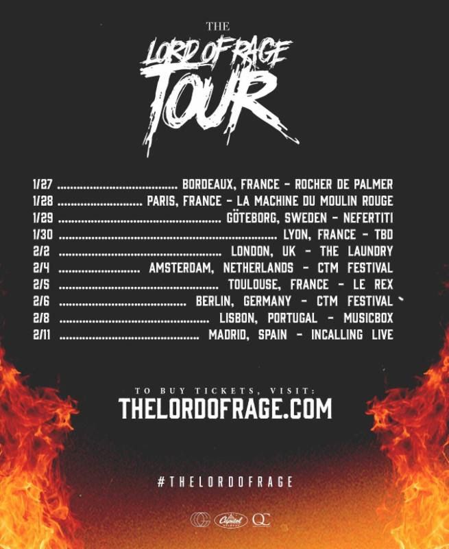 OG Maco - The Lord of Rage 2016 tour-poster