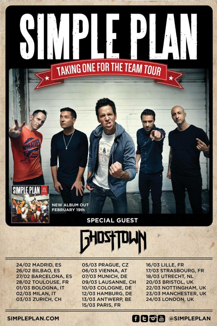 Simple Plan - Taking One For The Team World Tour - poster